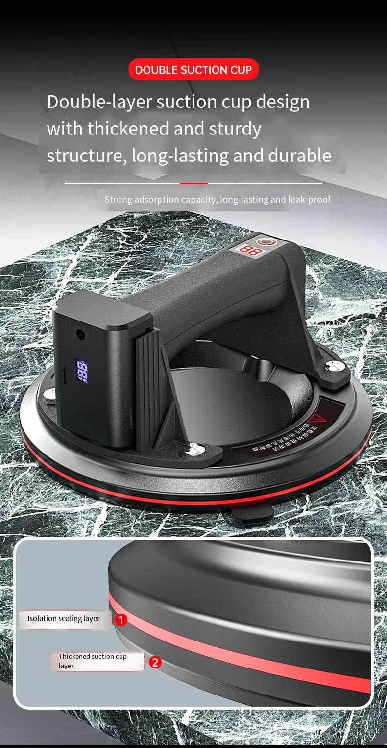 8 Inch Vacuum Pump Auto Refill Electric Suction Cup Gripster Heavy Duty Lifter for Glass & Tiles Factory Wholesale listing photo 4