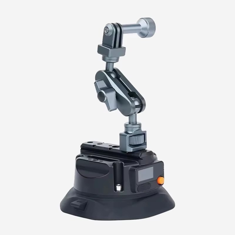 4.5 Inch Electric Auto Pump Suction Cup Gripster Camera Mount with Aluminum Ball Head Magic Arm Compatible with DJI Insta360 Go Pro