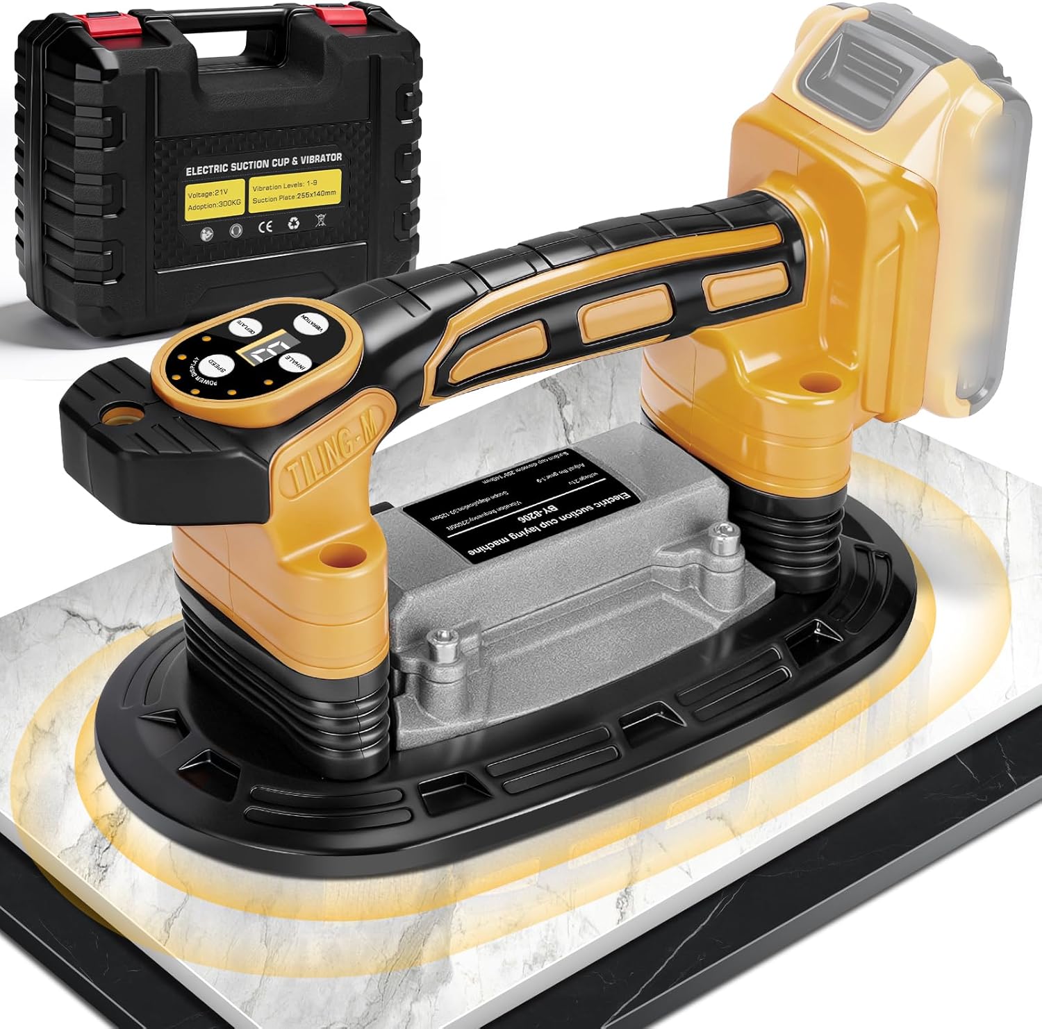 Tile Vibration Tool 250mm Suction Cup Max 551lbs/250kg, Handheld Tile Installation Leveling Machine for Dewalt 20V Battery, Tiling Vibrator for listing photo 2