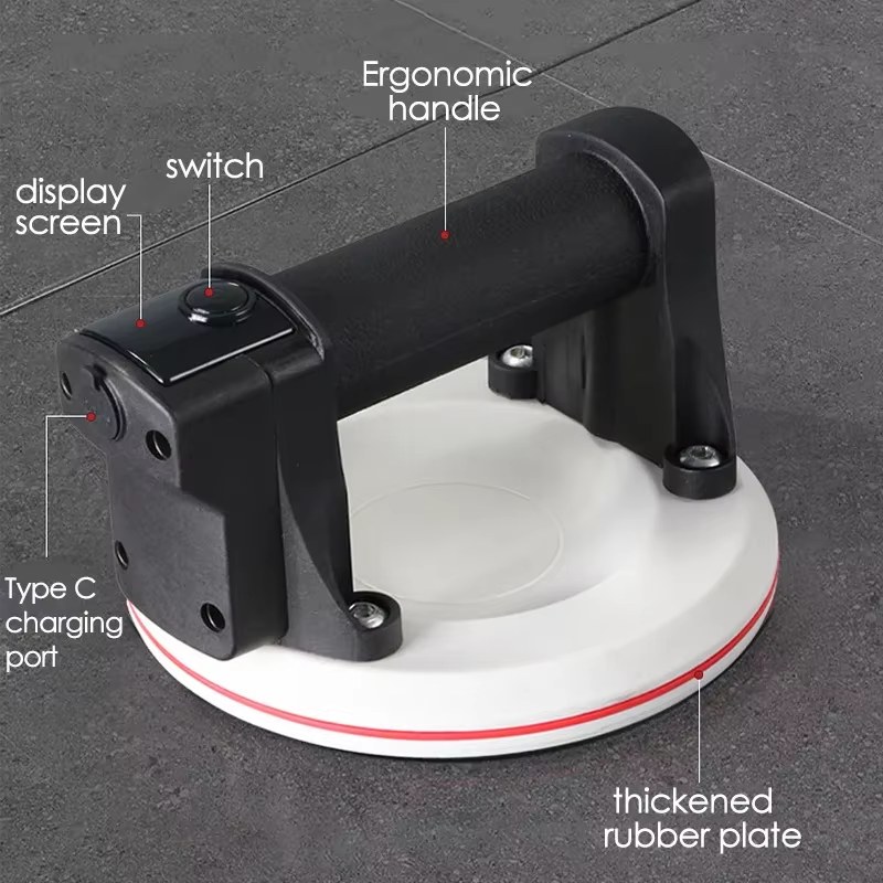 Smart Display 6inch Electric Vacuum Suction Cup Gripster 200KG Load Heavy Duty Granite Tile Glass Lifter 2000mAh Battery with Box Storage listing photo 2