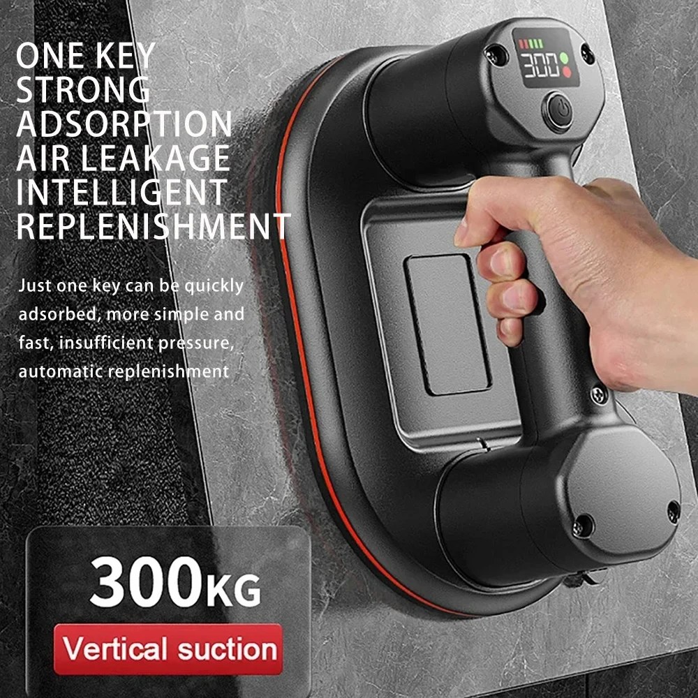 Intelligent Display Industrial Grade Electric Vacuum Suction Cup Gripster 300KG Load Heavy Duty Granite Tile Glass Lifter