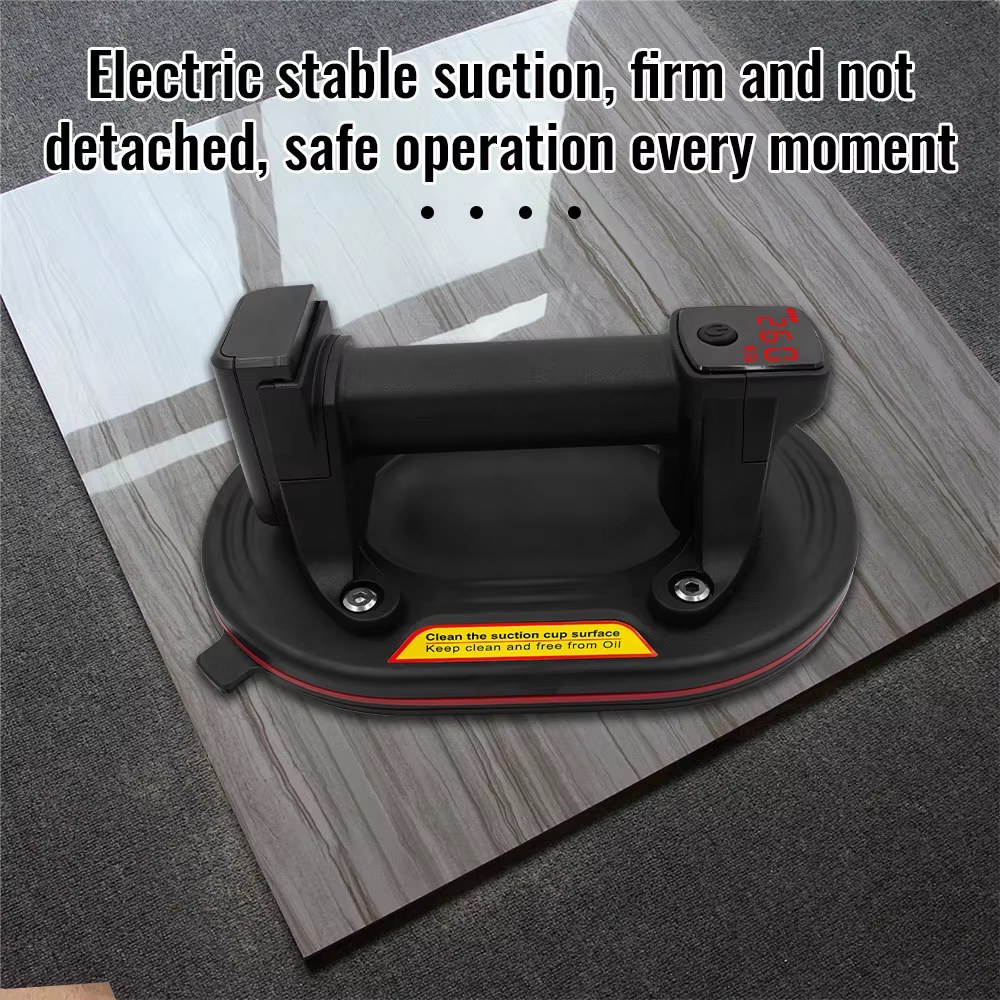 2026 Intelligent Display 260KG Load Electric Vacuum Suction Cup Industrial Grade New Heavy Duty Granite Tile Glass Gripster Lifter