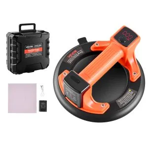 VEVOR Electric Suction Cup, 203 mm Vacuum Glass Lifter with Digital Display for Suction Power & Battery Level, 200 kg Max Lifting Capacity Tile