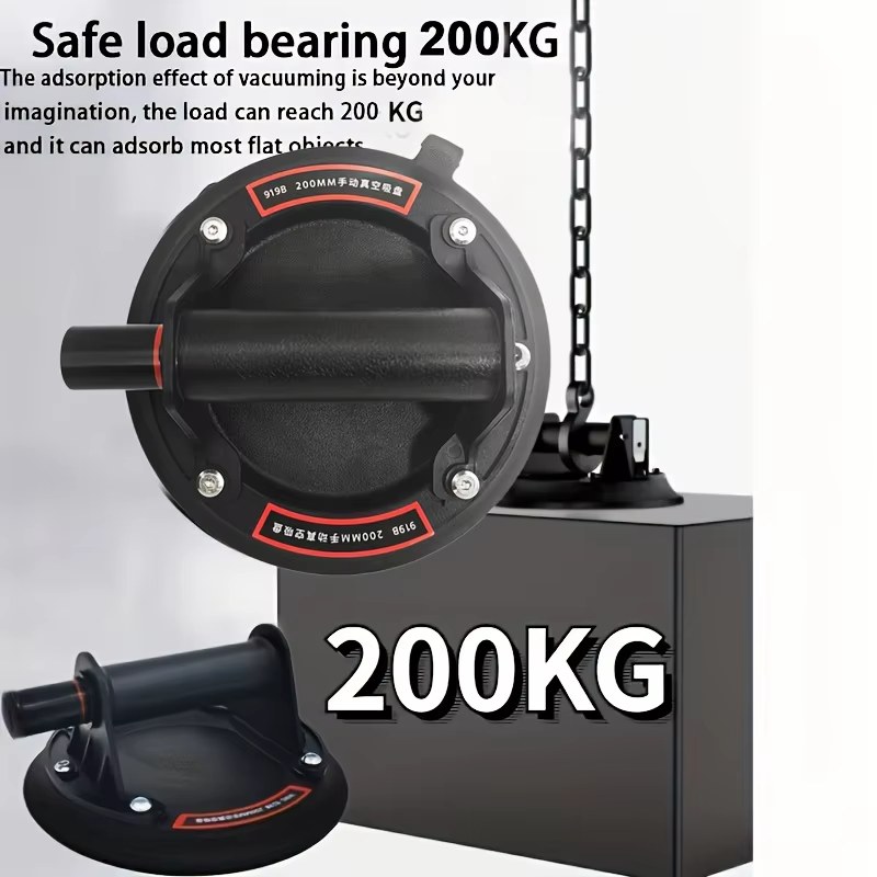 2025 Vacuum Suction Cup 200kg Loading Capacity Heavy Duty Vacuum Spreader Gripster for Tile Adsorption Granite Glass Lifting 8 Inch Cup listing photo 2