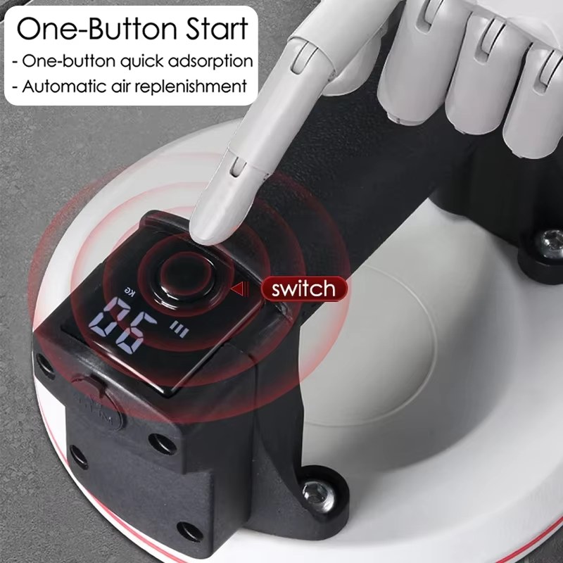 Smart Display 6inch Electric Vacuum Suction Cup Gripster 200KG Load Heavy Duty Granite Tile Glass Lifter 2000mAh Battery with Box Storage listing photo 4