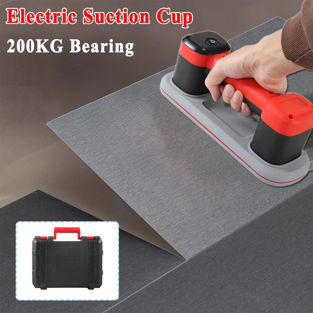 Electric Suction Cup Gripster for Narrow Glass Tile Panel Lifting Heavy-Duty Lifter 9cm Suction Cup Type-C Fast Charging 200KG Bearing