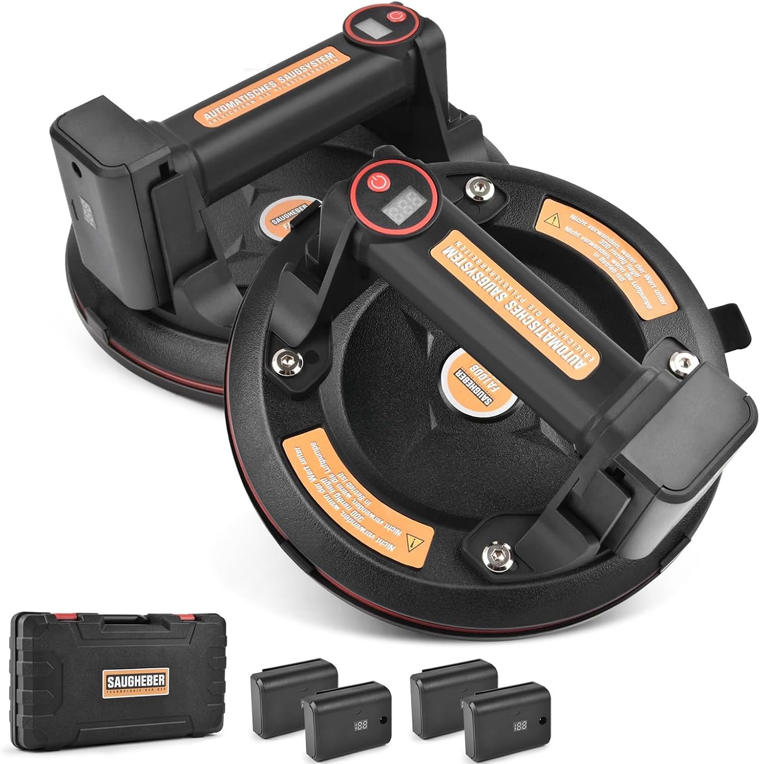 Electric Vacuum Suction Gripster Lifter with 4 x Batteries, 8 Inch Battery Suction Cup