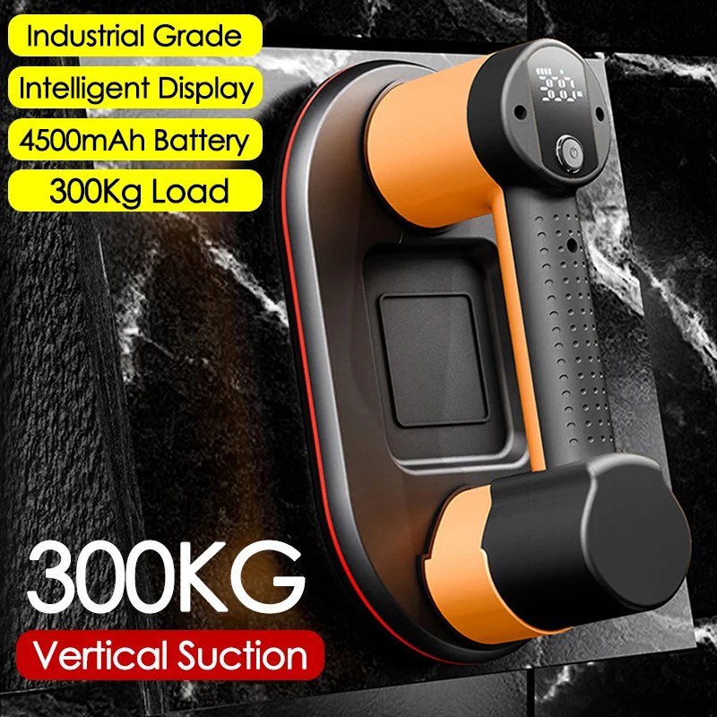 Smart Display Large Electric Vacuum Suction Cup Gripster 300KG Load 4500mAh Vacuum Suckers Lifting Tool for Glass Granite Ceramic Tiles
