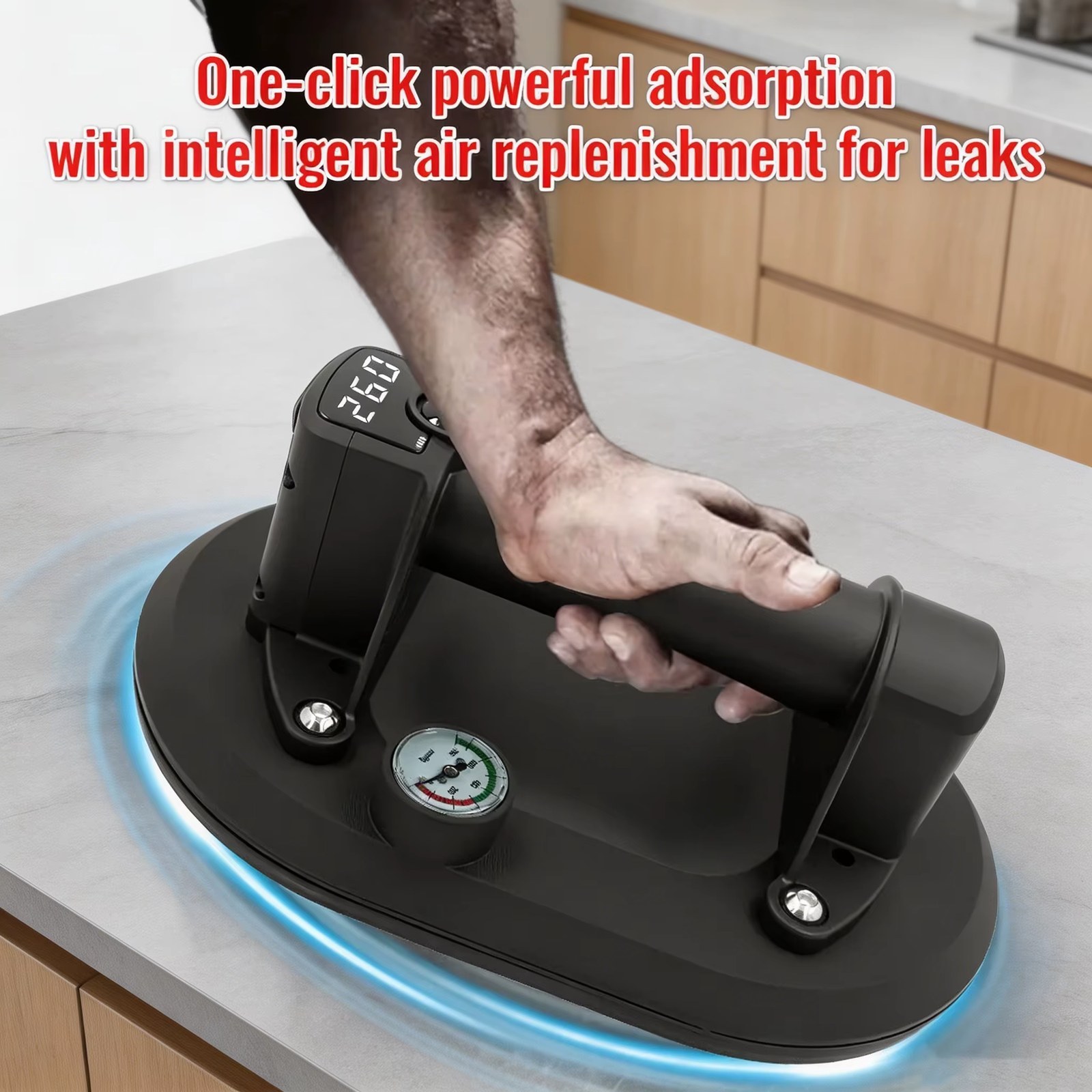 Professional 260kg Load Electric Vacuum Suction Cup Gripster Heavy Lifter Air Pump Lifting Tool for Display Glass Granite Ti