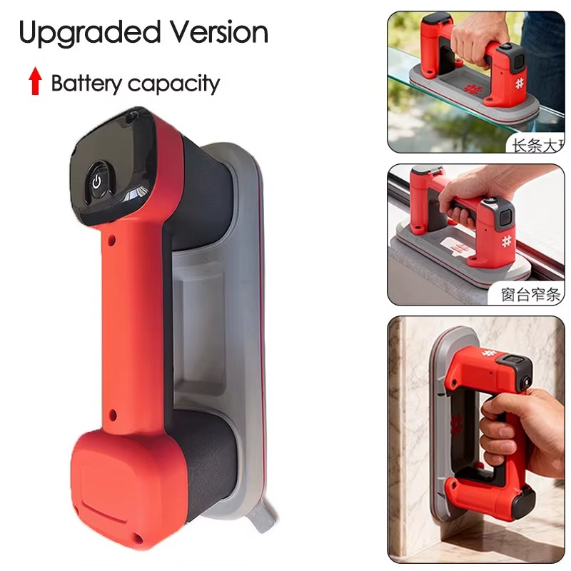 24*9cm Mini Electric Suction Cup Gripster 200Kg Load One-Click Start Vacuum Lifter for Window Narrow Strips Glass Ceramic Tile Materials