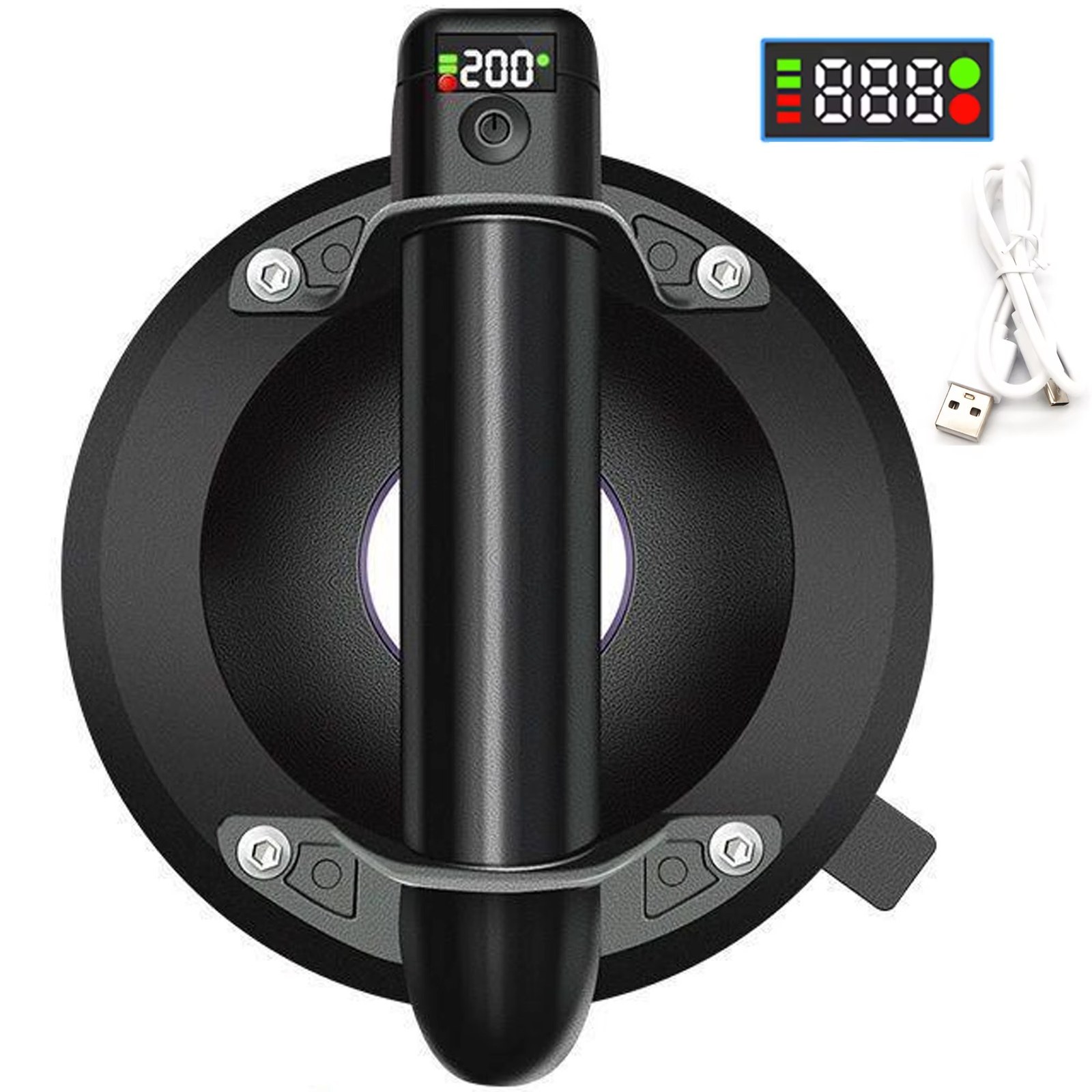 8-inch USB electric vacuum suction cup gripster, 8-inch 200kg heavy-duty vacuum elevator, suitable for granite tiles and glass