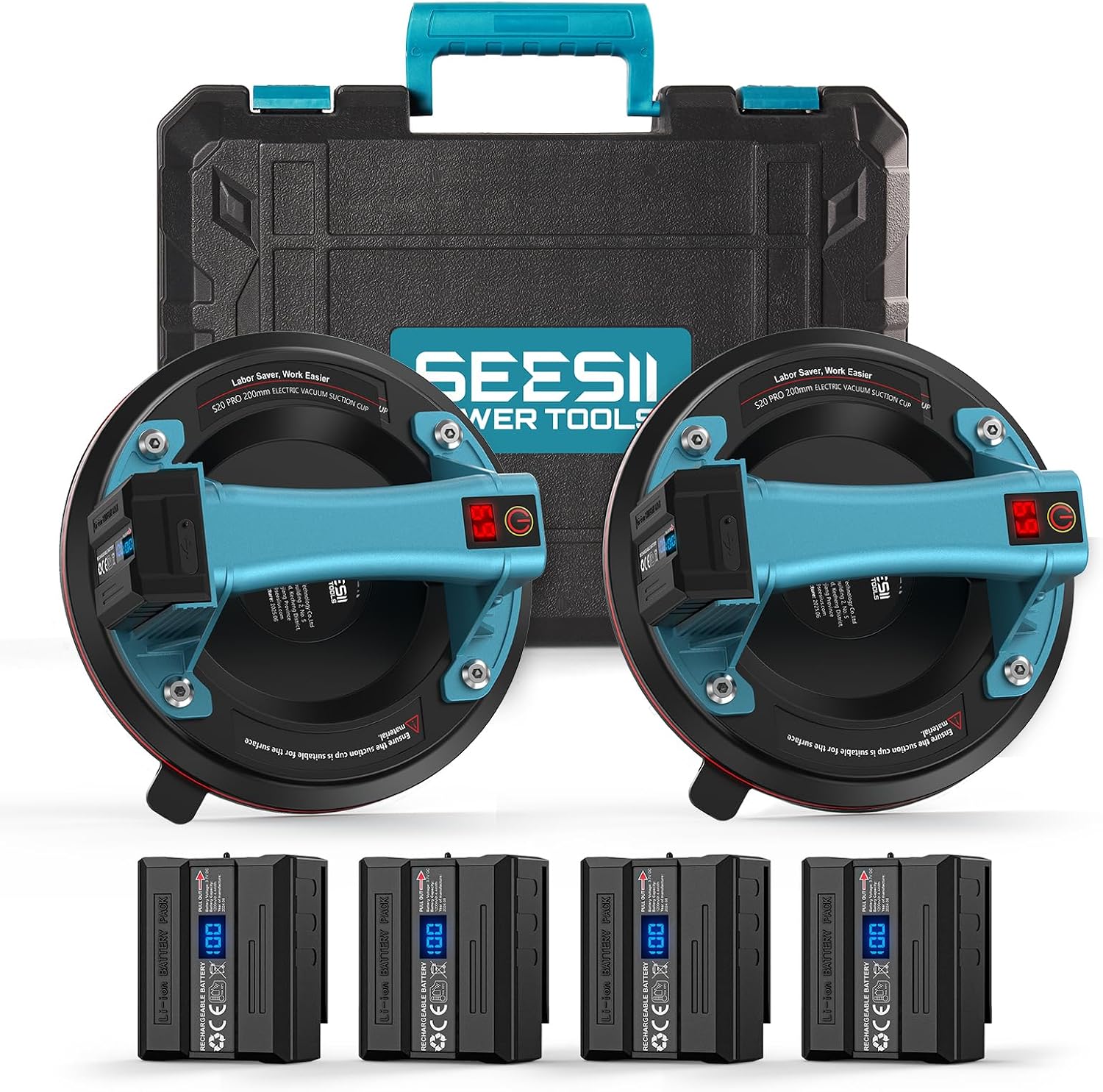 Seesii Battery Suction Lifter for Tiles, Set of 2 Gripsters
