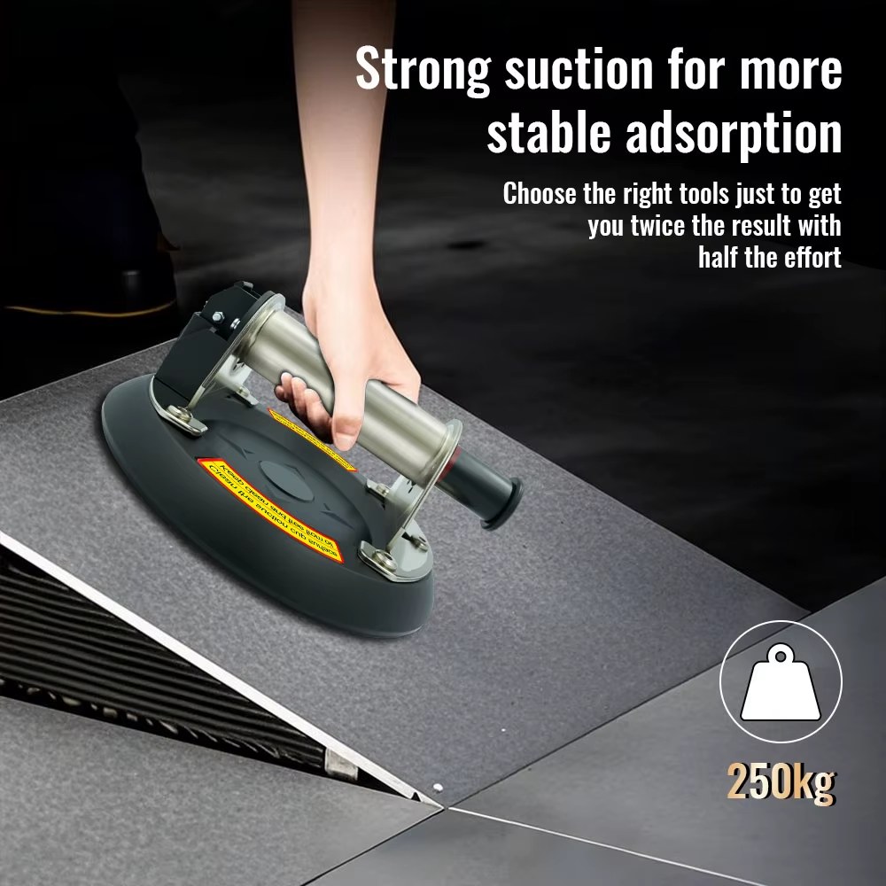 New 250KG vacuum suction cup gripster stainless steel metal handle strong hand pump suction cup lifting magnet handling tool listing photo 2