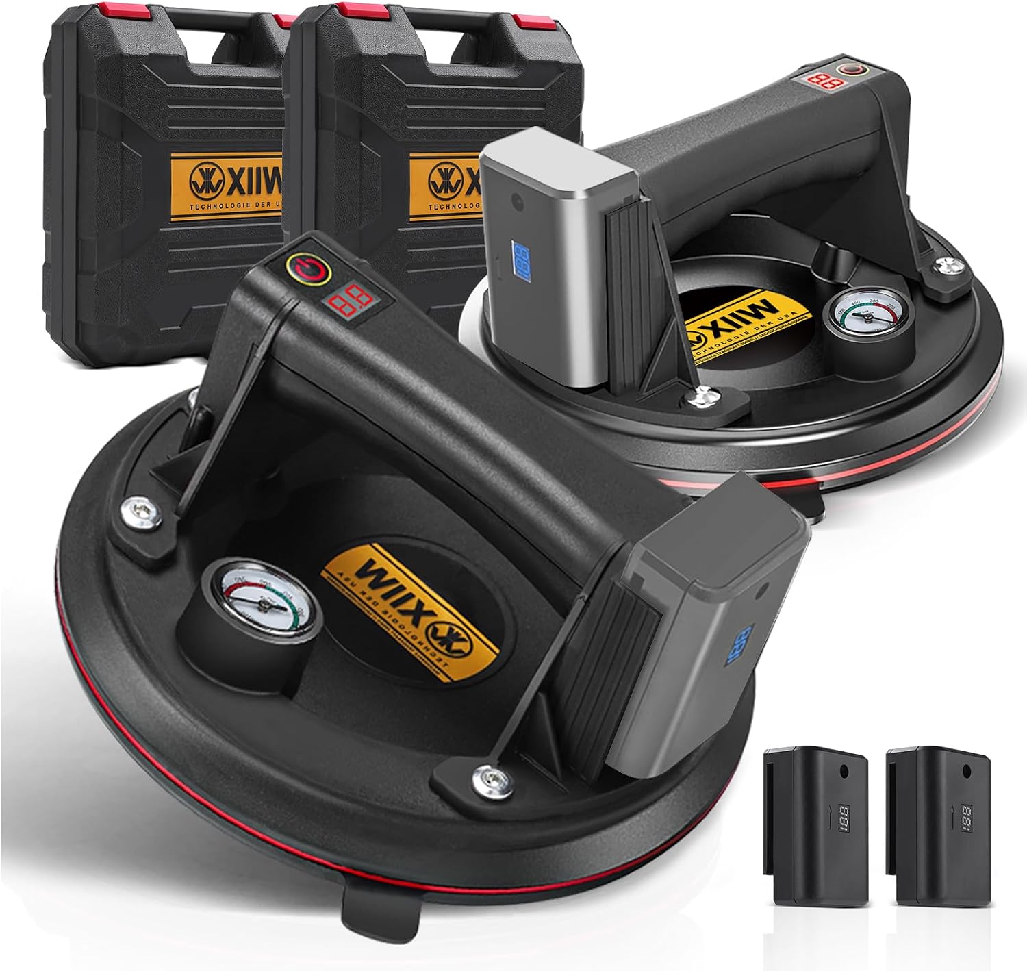 Electric Suction Lifter Gripster Max 300 kg with 2 x Batteries, LCD, Pressure Gauge