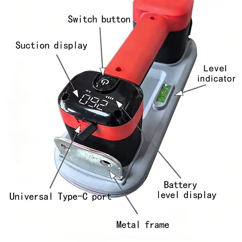 Electric Vacuum Suction Cup with LED Display 300Kg Capacity Automatic Air Replenishment Gripster Suction Cup For Glass and Tile listing photo 5