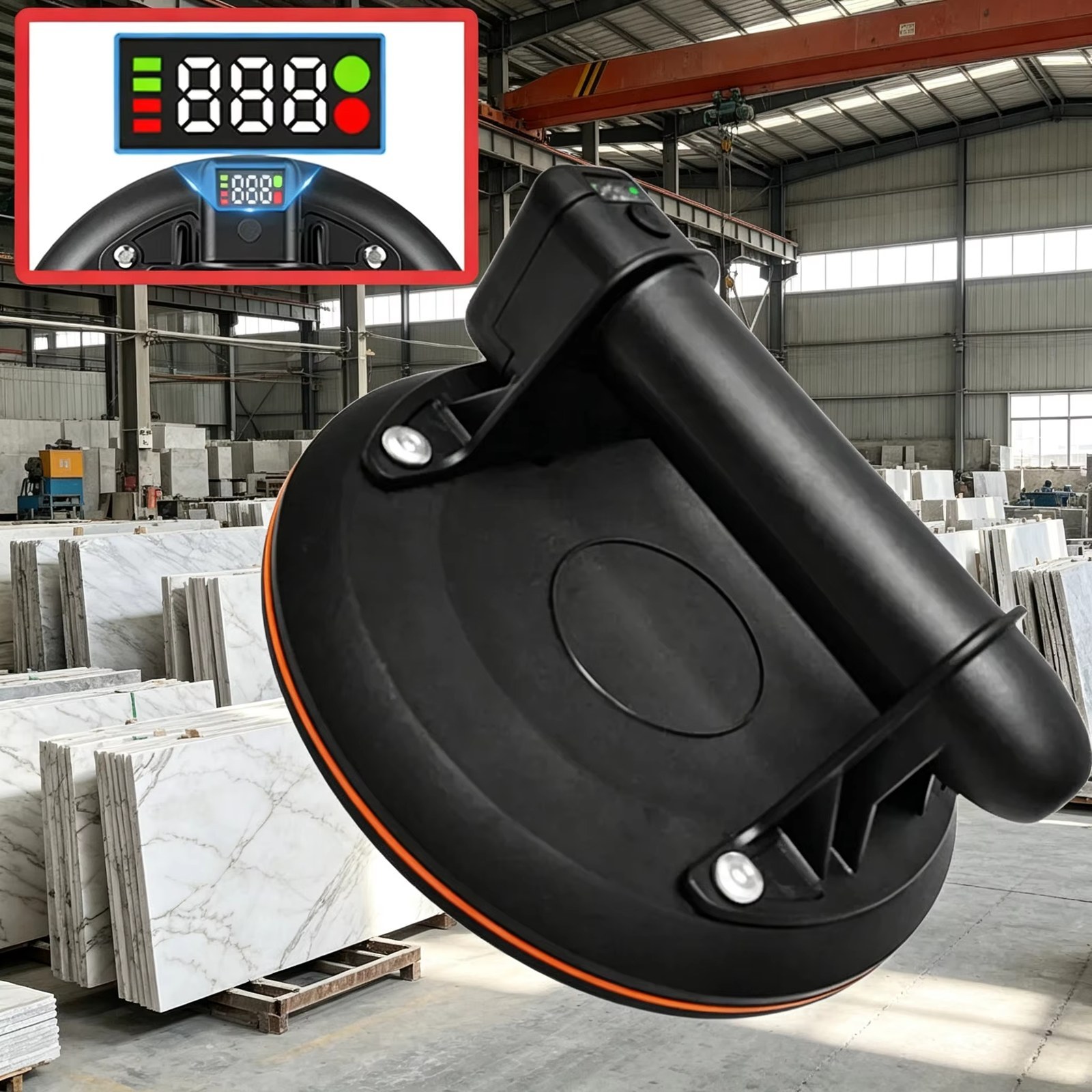 8 Inch Electric Vacuum Suction Cup Bearing Capacity Heavy Duty Vacuum Gripster Lifter for Granite Tile Glass Manual Lifting Powerful
