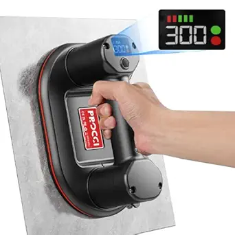 Procci Battery Suction Cup,10 in Diameter, 2 Brushless Motors, 300 KG / 660 lbs Suction Power, LCD Display for Suction Power & Battery Level, 4000