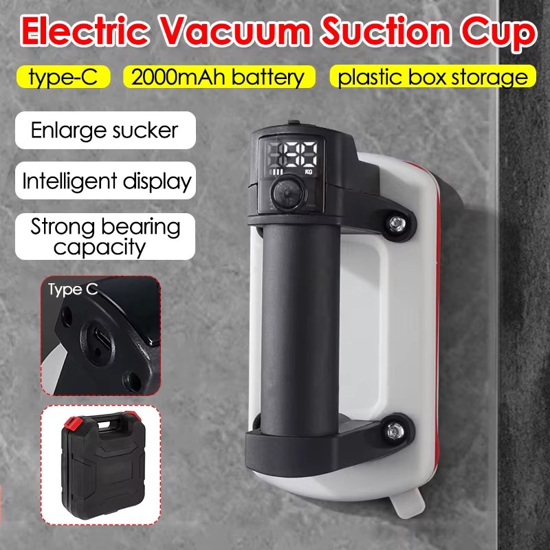 90KG Bearing Capacity Intelligent Display Electric Vacuum Suction Cup Gripster for Glass Granite Tile Lifting Tools Vacuum Air Pump
