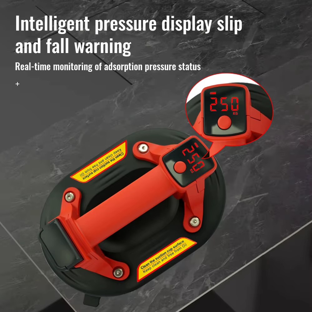 Hot sell Intelligent Display Industrial Grade Electric Vacuum Suction Cup 250KG Load Heavy Duty Granite Tile Glass Gripster Lifter