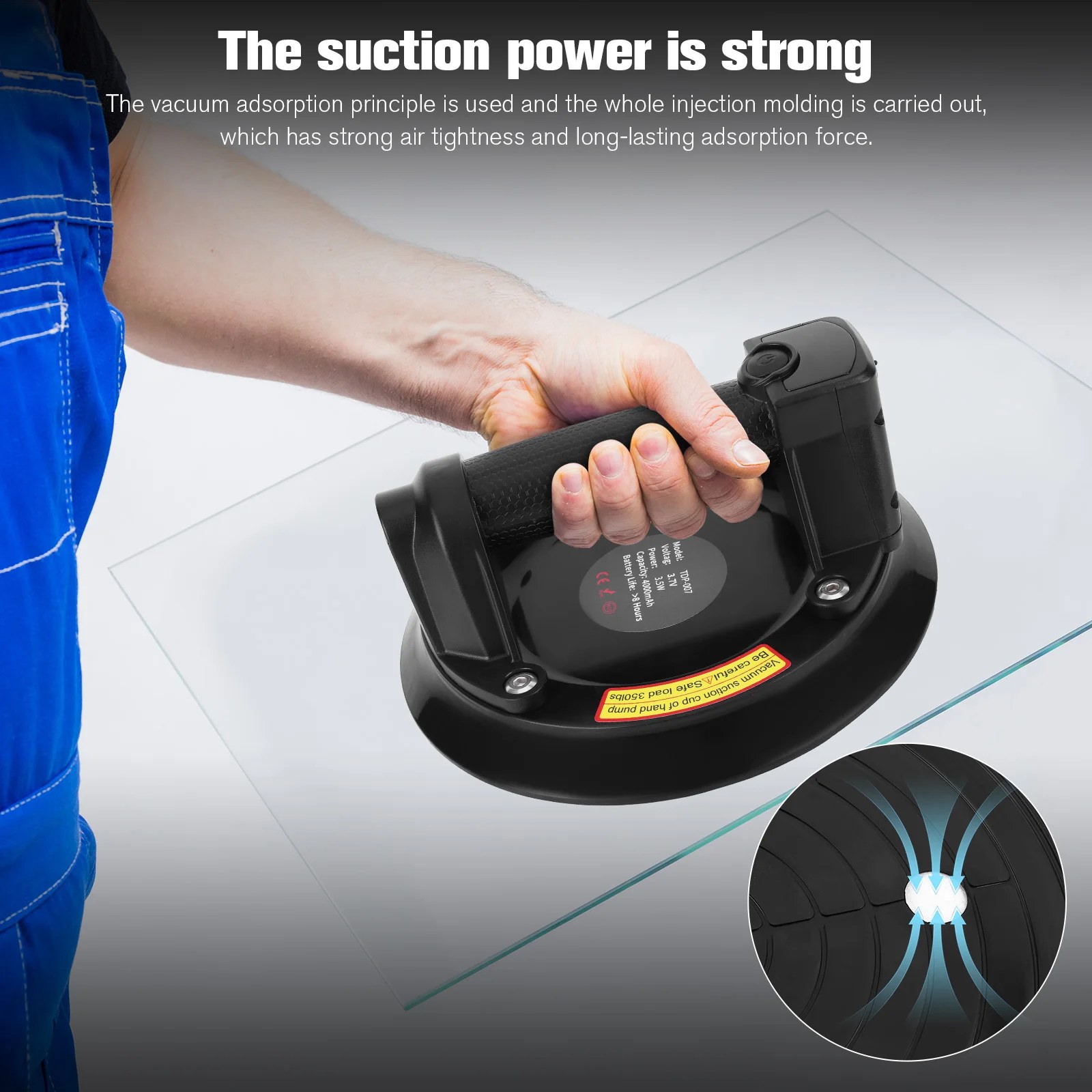 Electric Heavy Duty Lifter 200KG Capacity Powerful Industrial Suction Cup Gripster for Lifting Large Glass Tiles