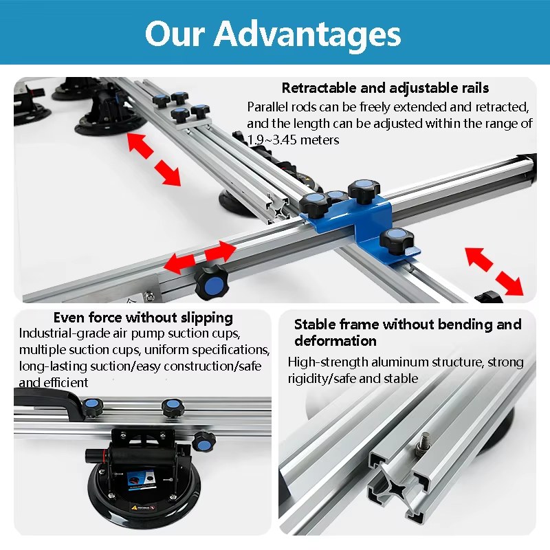 Ceramic Tile Suction Cup Gripster Handling Lifting Plate Frame Large-Sized Glass And Stone Installation Laying And Transportation Tool listing photo 4
