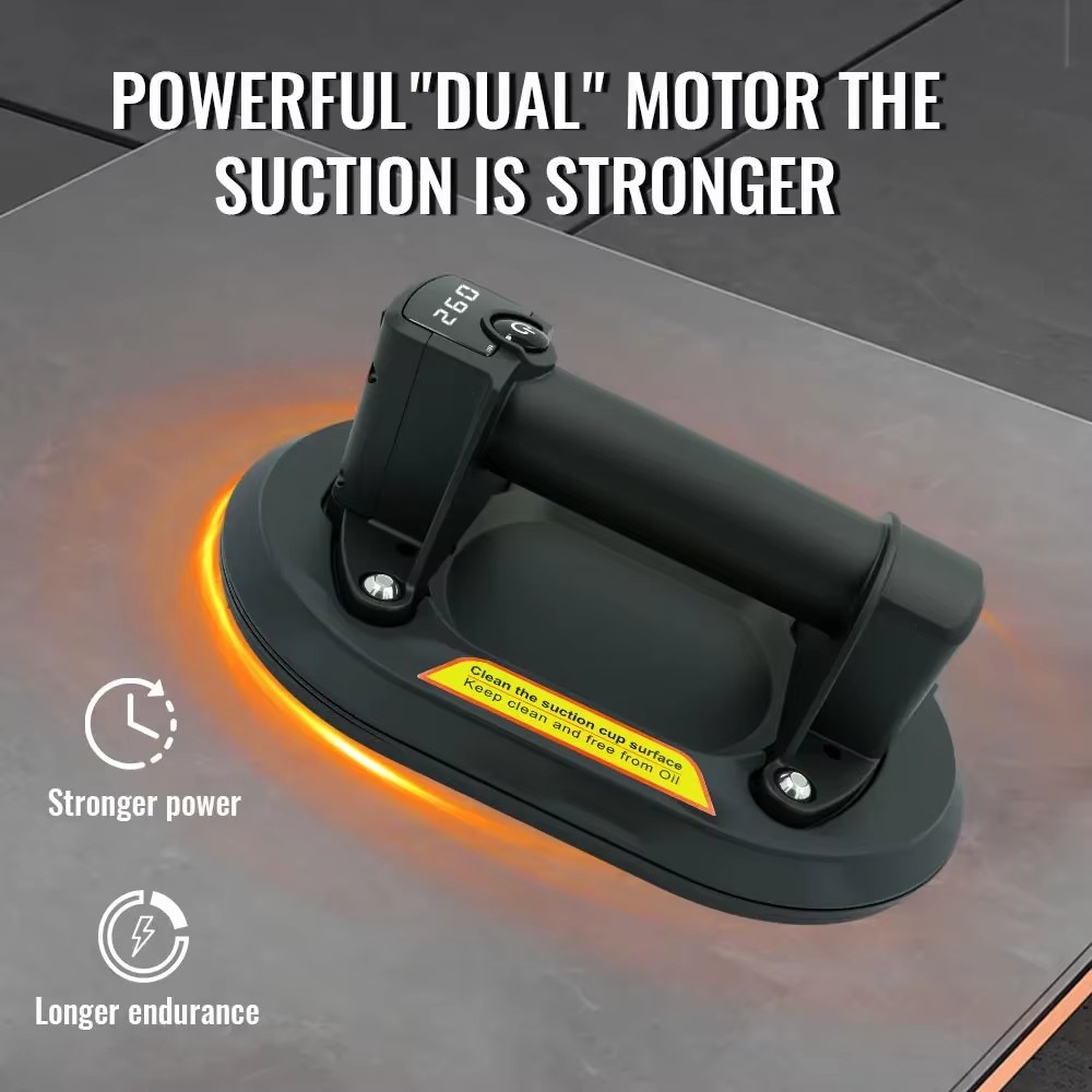 260KG Load Large Electric Vacuum Suction Cup Gripster Display Heavy-Duty Hand-held Strong Suckers Air Pump Granite Glass Tile Lifter