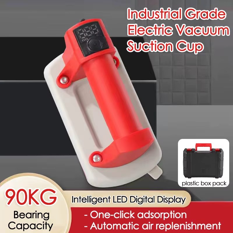 Industrial Grade Electric Vacuum Suction Cup Gripster 90KG Load Intelligent Digital Display Vacuum Air Pump Lifter for Glass Granite Tile