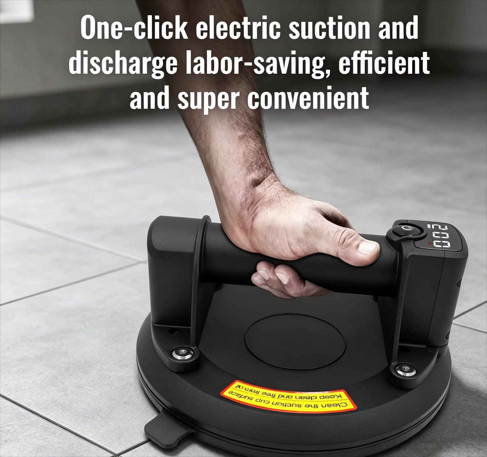 Chargeable P5 Electric Vacuum Suction Cup Gripster with Long Battery Life for 200kg Glass Marble Handling and One-button Adsorption
