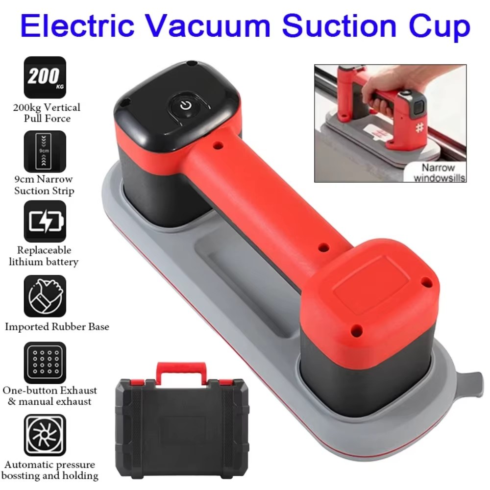 Mini Narrow Strip Suction Cup Electric Vacuum Suction Cup Bearing Capacity Heavy Duty Vacuum Lifter Gripster LED Display for Granite Tile