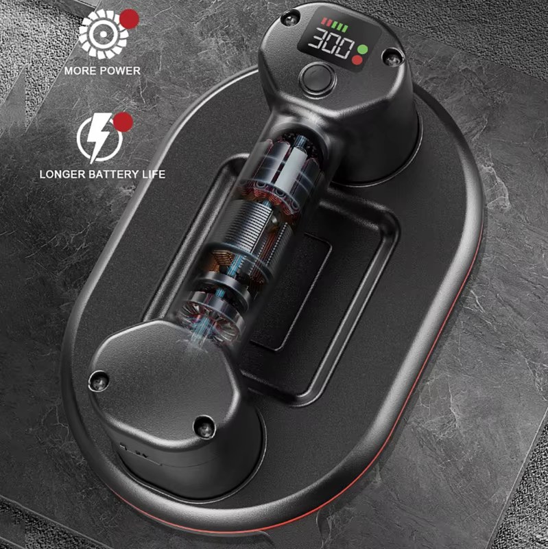 Intelligent Display Industrial Grade Electric Vacuum Suction Cup 300KG Load Heavy Duty Granite Tile Glass Gripster Lifter 4000mAh Battery listing photo 3