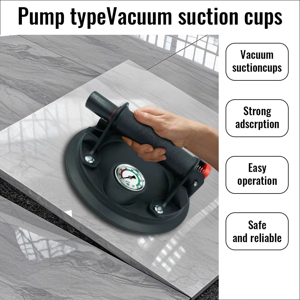 Manual vacuum lift 8-inch 250KG heavy-duty fiberglass stone vacuum suction cup gripster lift pump suitable for glass tiles, etc listing photo 2