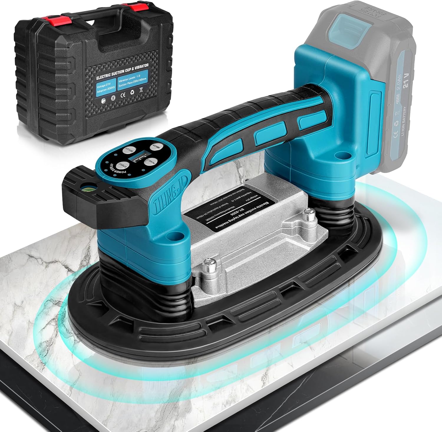 Tile Vibration Tool 250mm Suction Cup Max 551lbs/250kg, Handheld Tile Installation Leveling Machine for Makita 18V Battery, Tiling Vibrator for
