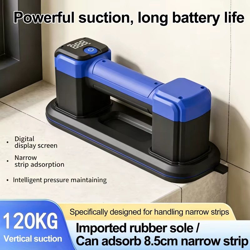 Narrow Strips Mini Electric Vacuum Suction Cup Gripster for Tiles Glass Lifting Tools 120kg Bearing Capacity Heavy Duty Air Pump Lifter