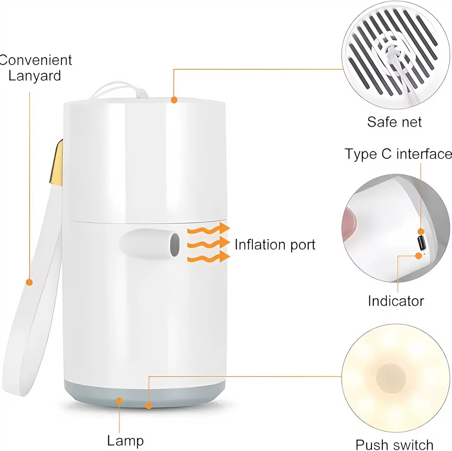 Tiny Portable Ultra-Mini Mattress Air Pump Gripster Camping SOS Lamp Rechargeable for Pool Float Air Bed Swimming Ring Vacuum Storage Bag listing photo 2