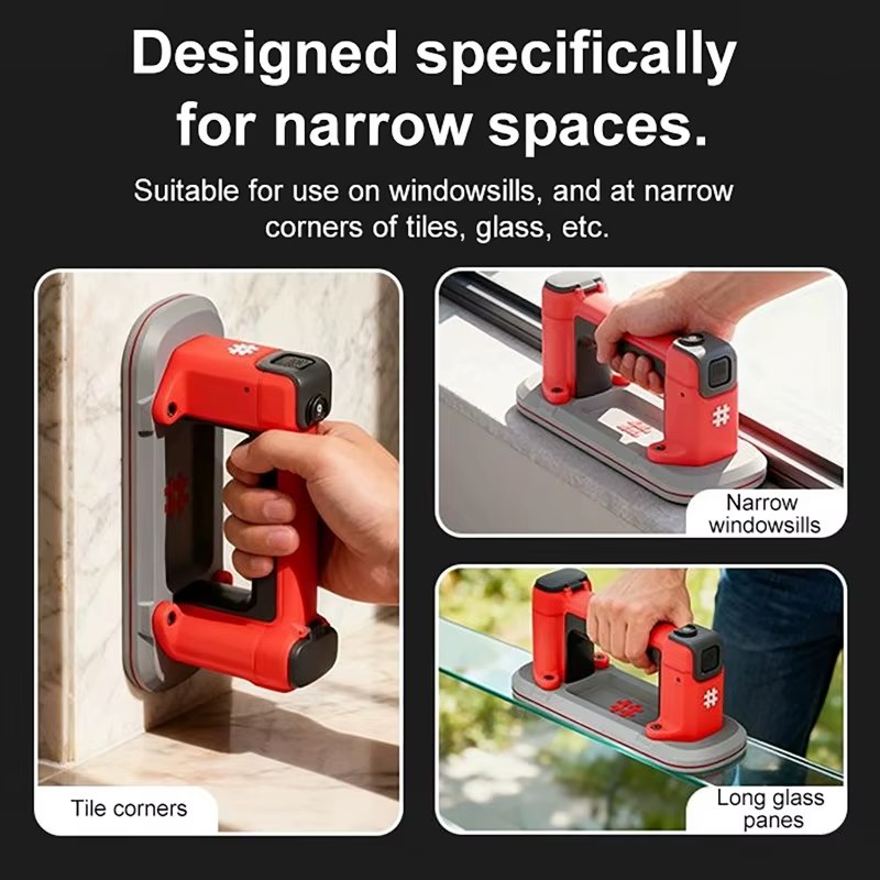 Mini Narrow Strip Suction Cup Smart Digital Display Electric Vacuum Suction Cup Gripster for Granite Tile Glass Manual Lifting Powerful listing photo 2