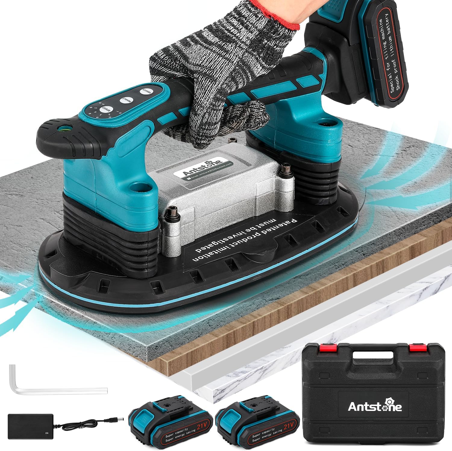 Antstone Tile Vibration Tool 283mm Suction Cup 400kg Adsorption Handheld Tile Installation Leveling Machine Tile Vibrator Tool for Tiling Leveling listing photo 2