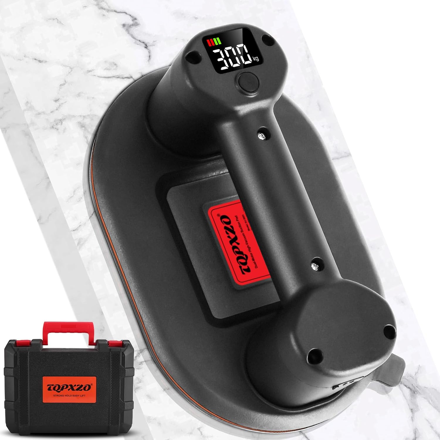 Battery Vacuum Suction Lifter, Electric Glass Vacuum Cleaner & Tile Lifter with 2 Motors and 300 kg Suction Power, LCD Display, Car Suction, 4000 mAh