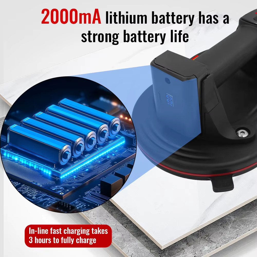 2026 Intelligent Display 260KG Load Electric Vacuum Suction Cup Industrial Grade New Heavy Duty Granite Tile Glass Gripster Lifter listing photo 5