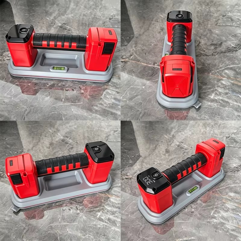 300KG Electric Vacuum Suction Cup Gripster with Removable Battery & Level Industrial Grade Heavy-Duty Pump for Glass and Tiles Box Pack