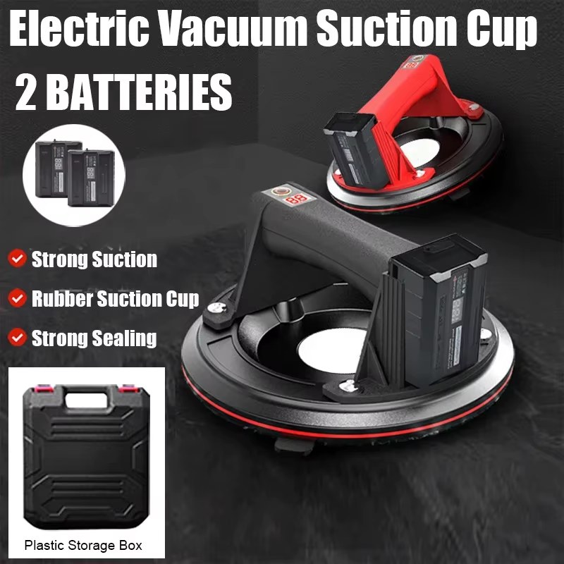High Quality 8 inch Electric Vacuum Suction Cup Gripster Double Layer Rubber LED Display Heavy Lifting Tools For Glass Ceramic Tile
