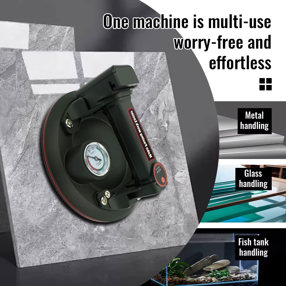 Industrial Grade Electric Vacuum Suction Cup Gripster with Pressure Gauge 200KG Heavy Duty Vacuum Lifter for Granite Tile Glass Lifting listing photo 5