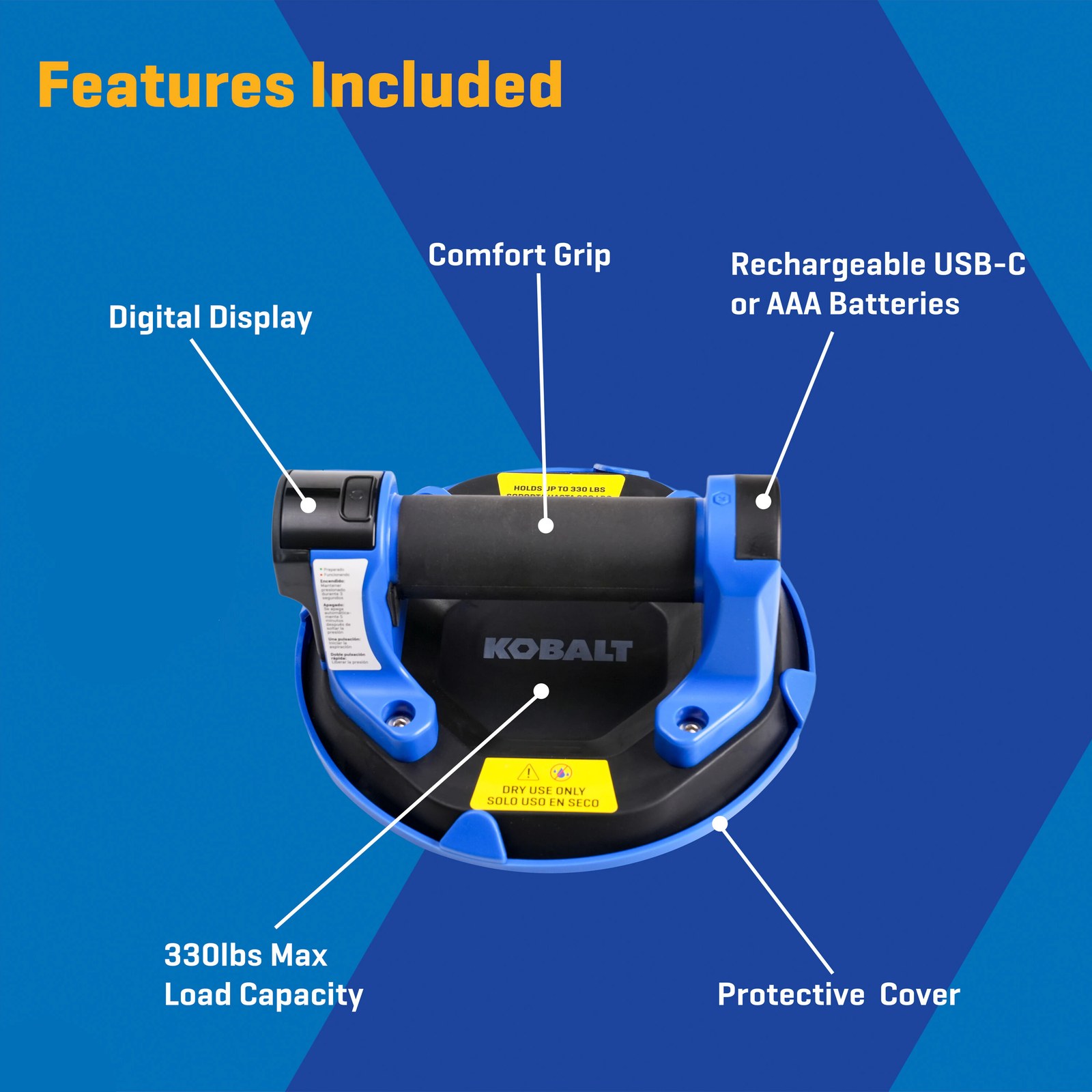 Kobalt 330-lb 8-in Dia Plastic Battery Operated Tile Suction Cup Gripster listing photo 3