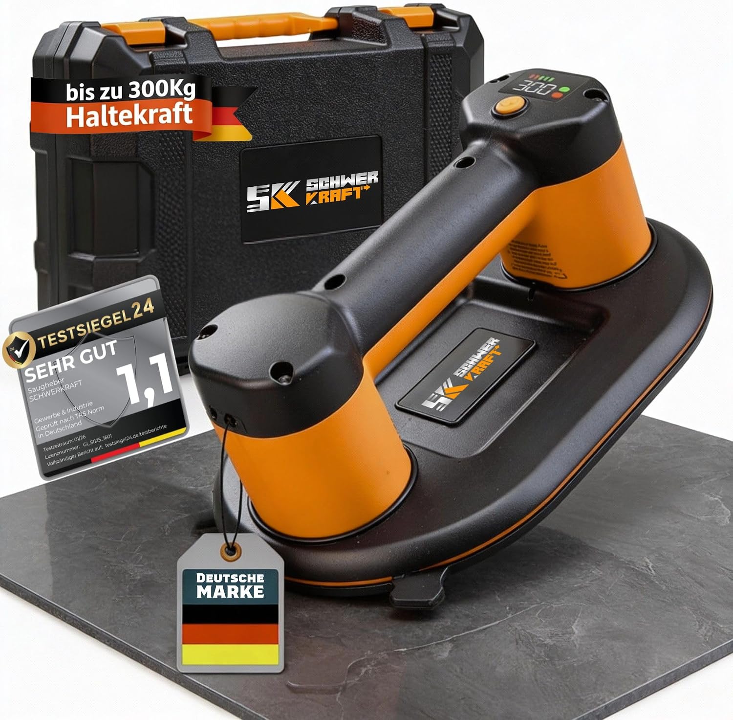 Vacuum Cleaner Tile Lifter Battery Tile Lifter - Premium Tile Gripster Tool with 300 kg Holding Power