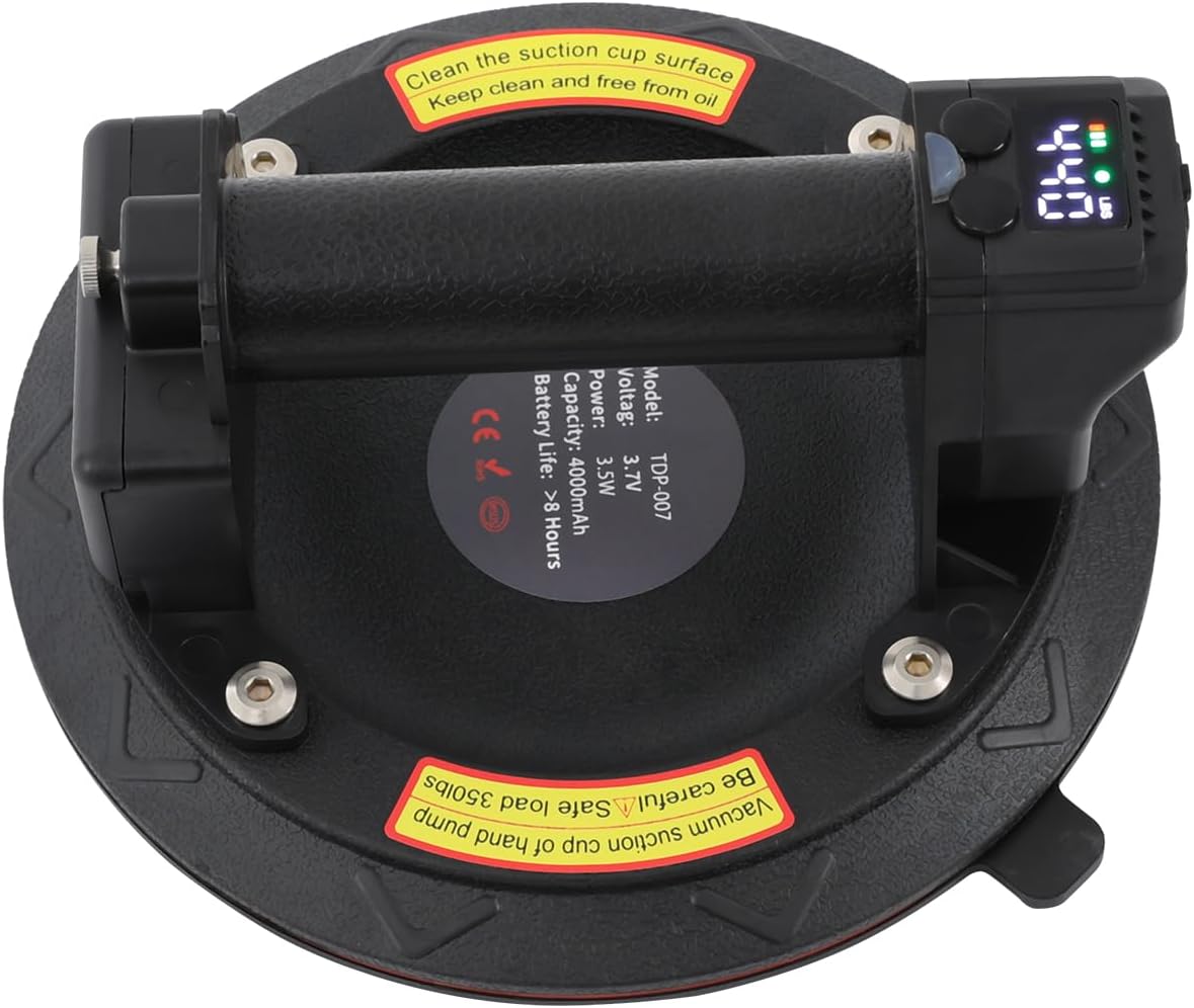 Ventouse électrique sans fil de 21 cm pour plaques de pierre, remplissage d'air automatique, affichage numérique, avec télécommande pour surfaces en