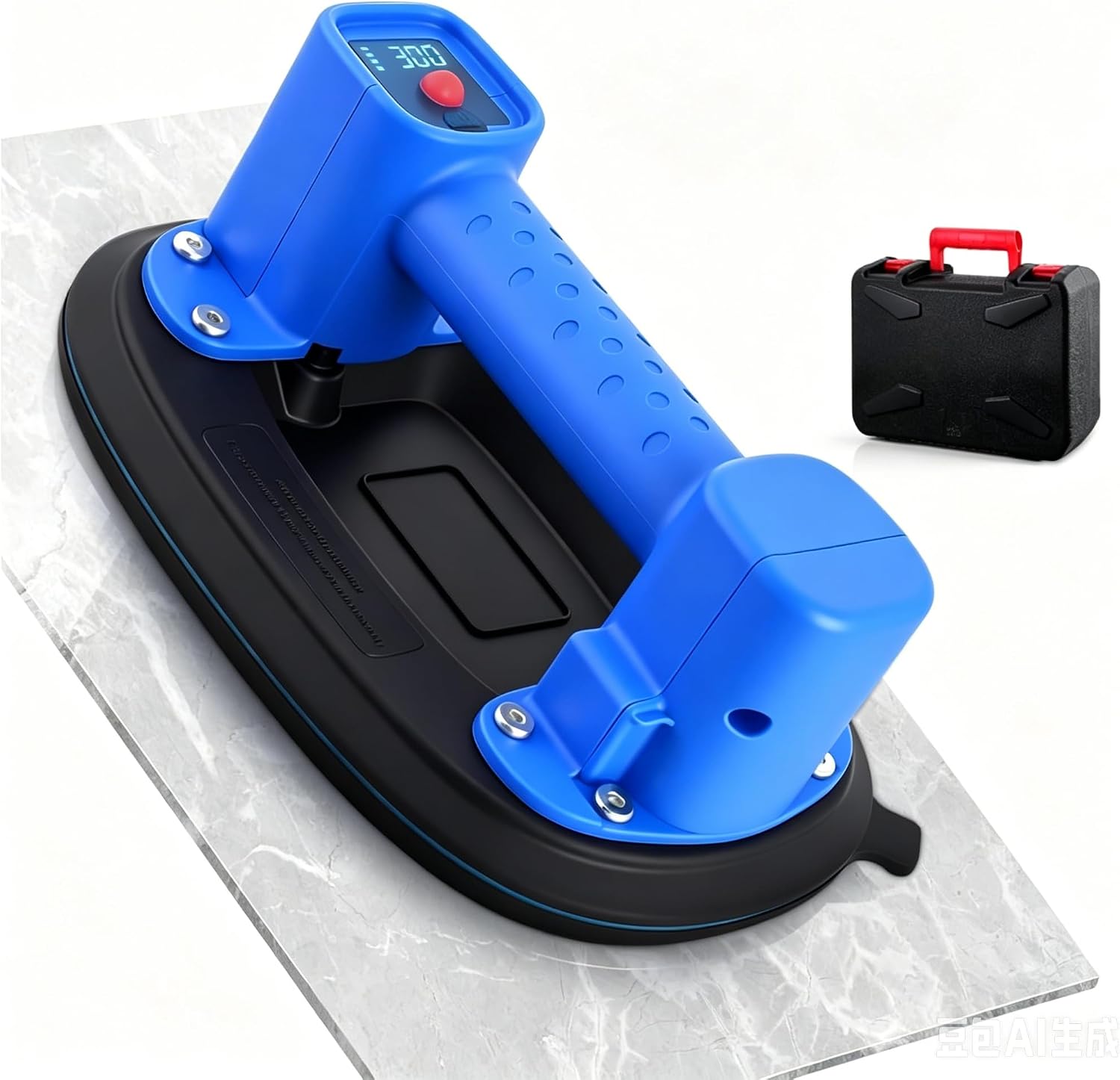 Elektrischer Saugheber, 10" (25.5cm) Vakuum Saugheber Gripster, Tragkraft Max.300KG, Digitalanzeige, Wasserentfernungsfunktion, Fliesenheber für