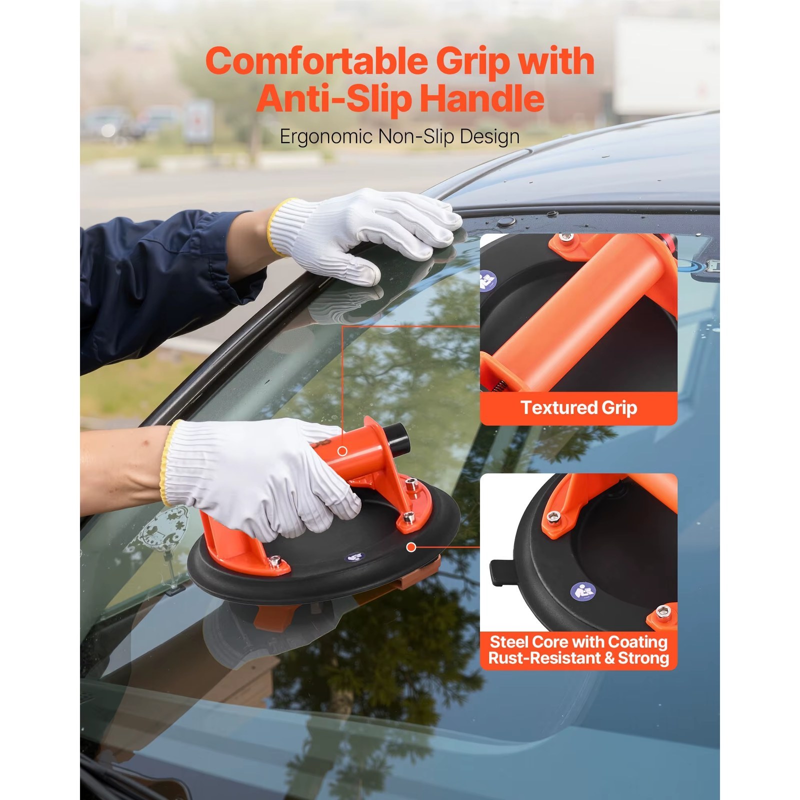 SucceBuy 1/2PCS 8in Vacuum Suction Cup Gripster 400LBS Vacuum Glass Lifter with ABS Handle Tile Suction Cup for Lifting Granite Drywall listing photo 5