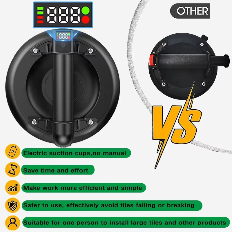 8 Inch Electric Vacuum Suction Cup Bearing Capacity Heavy Duty Vacuum Gripster Lifter for Granite Tile Glass Manual Lifting Powerful listing photo 2