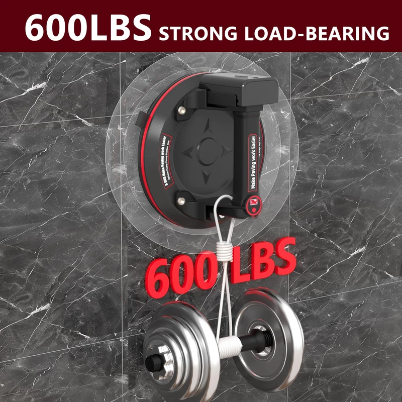 MENGBEI 8" Electric Heavy Duty Suction Cups for Glass - 2 Pack Gripsters with 600 lbs Load Capacity