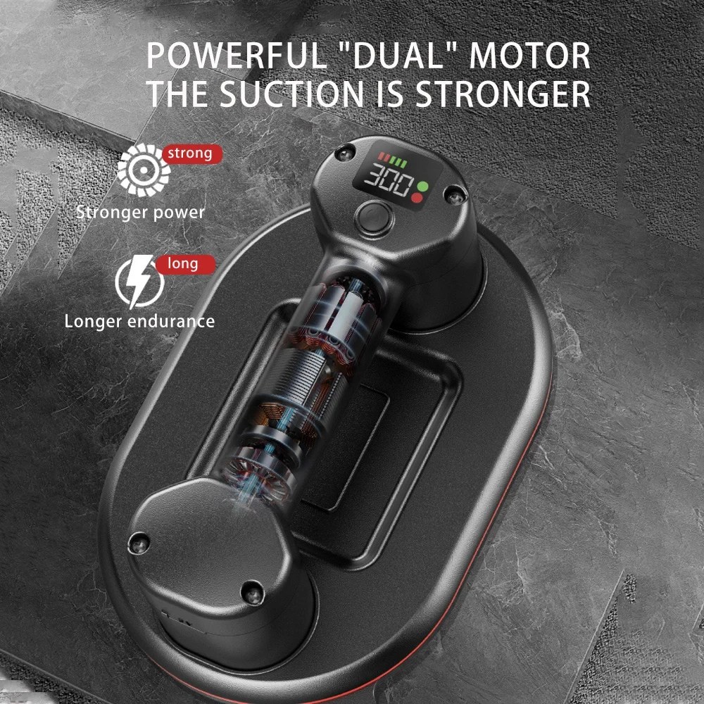Intelligent Display Industrial Grade Electric Vacuum Suction Cup Gripster 300KG Load Heavy Duty Granite Tile Glass Lifter listing photo 4