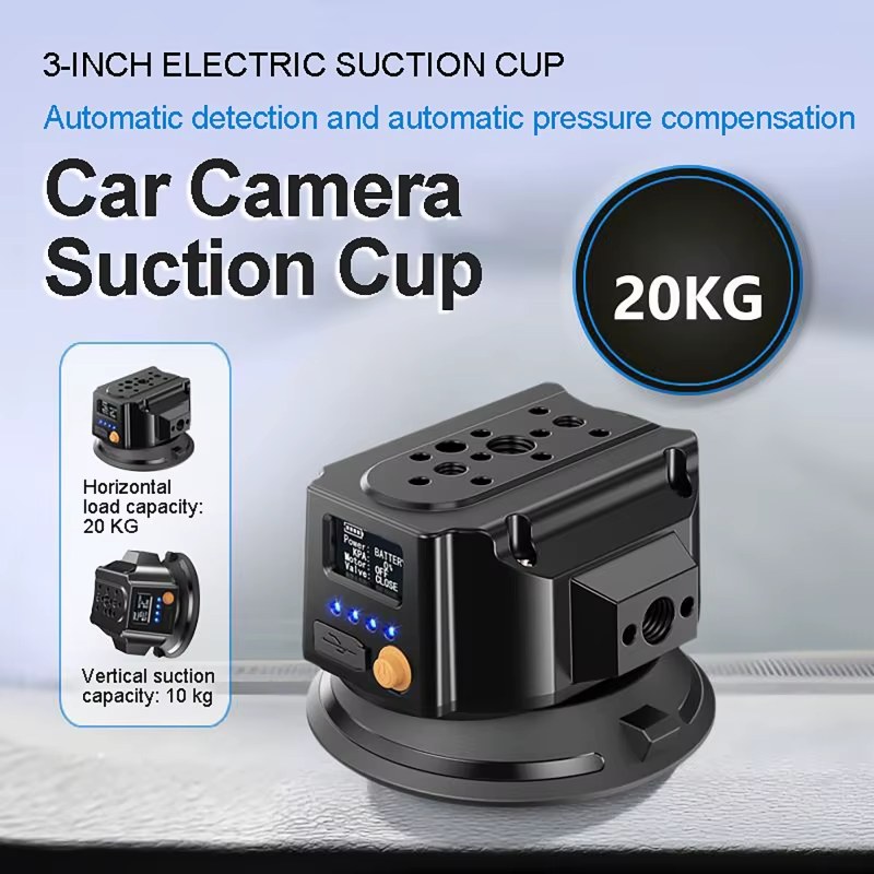 Electronic Suction Cup 3 inch 75mm Vacuum Electric Sucker Gripster Photographic Camera Long Battery Life 1/4 3/8 Mount Tread For Car Roof listing photo 2